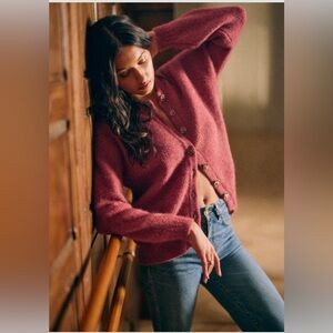 NWT Sézane Othello cardigan in rosewood size L